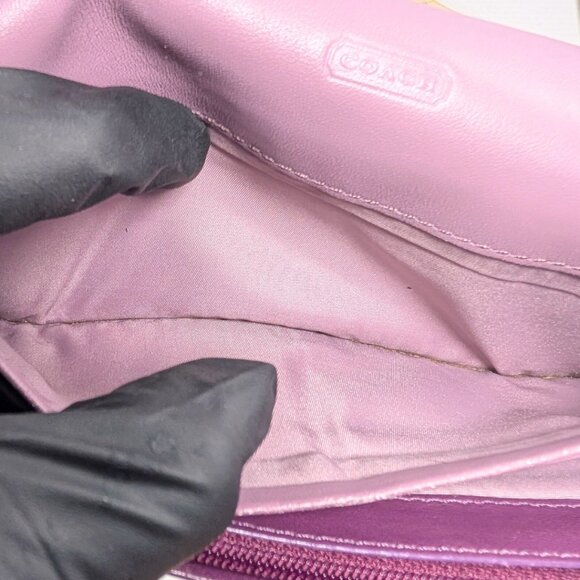 Coach Kristin Purple Leather Long Folding Continental Wallet READ - Picture 8 of 11